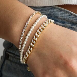 🔥Gorgeous Gold Plated And Waterproof Tennis Bracelet